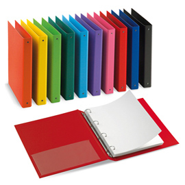 RACCOGLITORE NETTUNO - 4 ANELLI TONDI 30 MM - DORSO 3,5 CM - 22X30 CM - ROSSO - SEI ROTA 53788