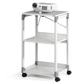 CARRELLO SYSTEM - 50,8X43,2X88,2 CM - 3 RIPIANI -  CON RUOTE - PER VIDEOPROIETTORE - GRIGIO - DURABLE 68260