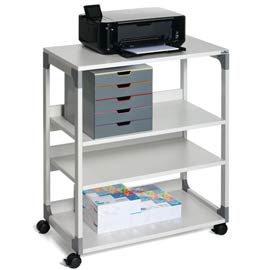 MOBILE-CARRELLO MULTIFUNZIONE SYSTEM 88 - 75X43,2X87,9 CM - 4 RIPIANI - CON RUOTE - GRIGIO - DURABLE 68257