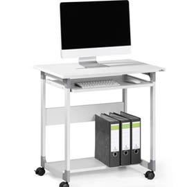 PC WORKSTATION SYSTEM 75 FH - 75X53,4X77 CM - 3 RIPIANI - CON RUOTE - GRIGIO - DURABLE 68265