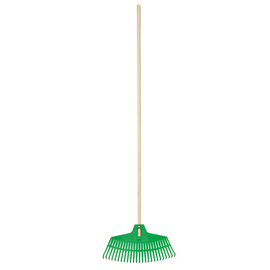 SCOPA 25 DENTI - PER ERBA E FOGLIE - CON MANICO IN LEGNO - 47 X 165 CM - VERDEMAX 98112