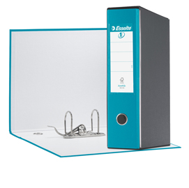 REGISTRATORE EUROFILE G55 - DORSO 8 CM - PROTOCOLLO 23X33 CM - TURCHESE - ESSELTE 64553