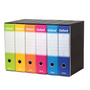 REGISTRATORI OXFORD G85 - DORSO - 8 CM - PROTOCOLLO 23X33 CM - COLORI ASSORTITI - ESSELTE - CONF. 6 PEZZI 90125