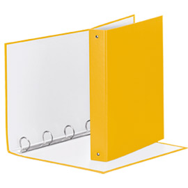 RACCOGLITORE MEETING - 4 ANELLI TONDI 30 MM - DORSO 4 CM - 22X30 CM - PPL - GIALLO - ESSELTE 74741