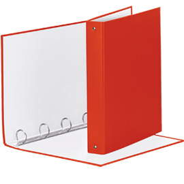 RACCOGLITORE MEETING - 4 ANELLI TONDI 30 MM - DORSO 4 CM - 22X30 CM - PPL - ROSSO - ESSELTE 74743