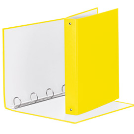 RACCOGLITORE MEETING - 4 ANELLI TONDI 30 MM - DORSO 4 CM - 22X30 CM - PPL - GIALLO VIVIDA - ESSELTE 74738