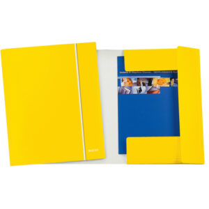 CARTELLA CON ELASTICO WOW - CARTONCINO PLASTIFICATO - 3 LEMBI - 25X35CM - GIALLO - LEITZ 89320