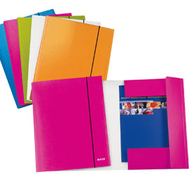 CARTELLA 3 LEMBI C-ELASTICO FUCSIA METAL WOW LEITZ ESSELTE 62138