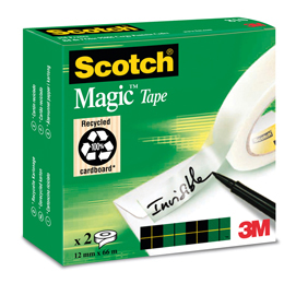 NASTRO ADESIVO INV. 12X66 MAGIC 3M CF. 2 RT. 32112