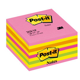 BLOCCO POST-IT MULTICOLOR ROSA 76X76 CUBO FG.450 44717