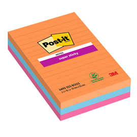 BLOCCO 90foglietti Post-it® Super Sticky RIGHE 101x152mm 4690-SS3BGK COL BANGKOK 94362