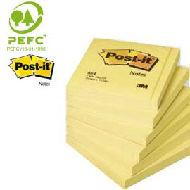 BLOCCO POST-IT 76X76 654 GIALLO CANARINO 3M - Acquistabile a multipli di 12 32022