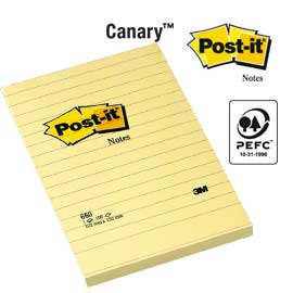 BLOCCO POST-IT NOTES 102X152 RIGHE 3M - Acquistabile a multipli di 6 32164