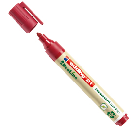 MARCATORE 21 ECOLINE  - PUNTA CONICA DA 1,50-3,00MM - ROSSO - INCHIOSTRO PERMANENTE  - EDDING 80193
