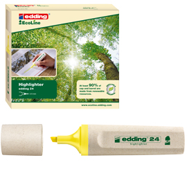EVIDENZIATORE 24 ECOLINE - PUNTA A SCALPELLO - TRATTO DA 2,0-5,0MM  - GIALLO - EDDING 79939