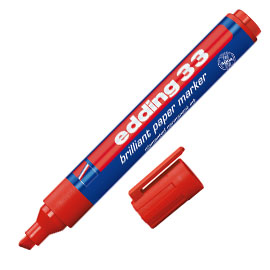 MARCATORE 33 A BASE D'ACQUA - PUNTA A SCALPELLO DA 1,0 A 5,0MM  - ROSSO - EDDING 30287