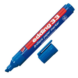 MARCATORE 33 A BASE D'ACQUA - PUNTA SCALPELLO DA 1,0MM A 5,0MM  - BLU - EDDING 27508