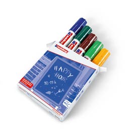MARCATORE ENDING 4090 - PUNTA SCALPELLO 4,00 - 15,00 MM - COLORI ASSORTITI - EDDING - ASTUCCIO 5 PEZZI 77281