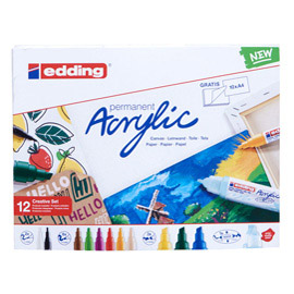MARCATORE ACRILICO CREATIVE SET - COLORI ASSORTITI - EDDING - CONF. 12 PEZZI 93363