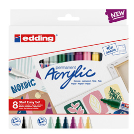 MARCATORE ACRILICO START EASY SET NORDIC - COLORI ASSORTITI - EDDING - CONF. 8 PEZZI 93362