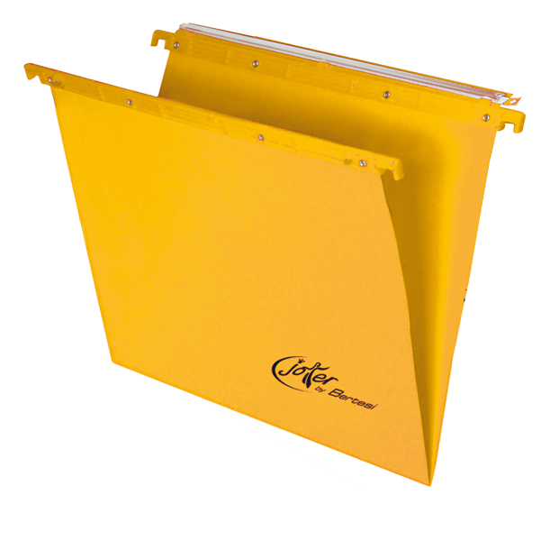 CARTELLA SOSPESA JOKER - CASSETTO - INTERASSE 39 CM - FONDO V - 37X25 CM - GIALLO - BERTESI 77397