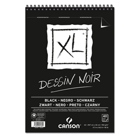 ALBUM SPIRALATO LATO CORTO XL - A3 - 150 GR - 40 FOGLI - NERO - CANSON 85639
