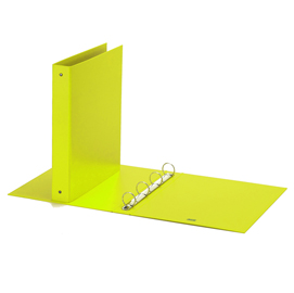 RACCOGLITORE EUROPA NEON - 4 ANELLI TONDI 30 MM - DORSO 4 CM - 22X30 CM - GIALLO NEON - FAVORIT 74622