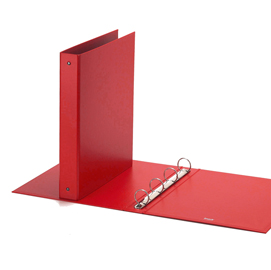 RACCOGLITORE EUROPA - 4 ANELLI TONDI 30 MM - DORSO 4 CM - 22X30 CM - ROSSO - FAVORIT 36293