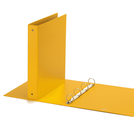 RACCOGLITORE EUROPA - 4 ANELLI TONDI 30 MM - DORSO 4 CM - 22X30 CM - GIALLO - FAVORIT 48943
