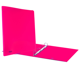 RACCOGLITORE EUROPA NEON - 4 ANELLI TONDI 30 MM - DORSO 4 CM - 22X30 CM - ROSA NEON - FAVORIT 74623
