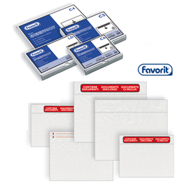BUSTA ADESIVA SPEEDY DOC - CON STAMPA CONTIENE DOCUMENTI - FORMATO C5 (230X165 MM) - FAVORIT - CONF. 1000 PEZZI 80435