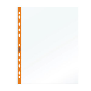 BUSTE FORATE - PPL - CON BANDA ARANCIO NEON - 22X30CM - FAVORIT - 25 PEZZI 89510