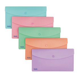 BUSTE CON BOTTONE PSTEL - PPL - A4 - COLORI ASSORTITI - FAVORIT 94512