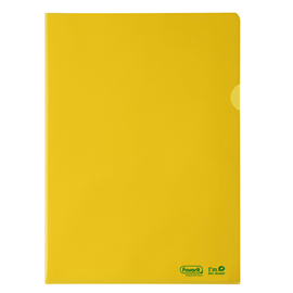 CARTELLINE A L - 22 X 30 CM - PE BIO-BASED - LISCIO SUPERIOR - GIALLO - FAVORIT - CONF. 25 PEZZI 100212