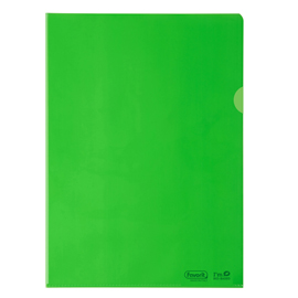 CARTELLINE A L - 22 X 30 CM - PE BIO-BASED - LISCIO SUPERIOR - VERDE - FAVORIT - CONF. 25 PEZZI 100215