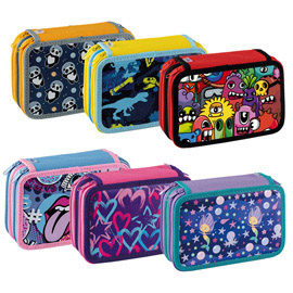 ASTUCCIO 3 ZIP FANTASY - 13 X 20 X7,5 CM - COLORI ASSORTITI - FAVORIT 99745