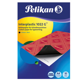 CARTA CARBONE INTERPLASTIC  1022G  - 21X31 CM - NERO - PELIKAN - CONF. 10 FOGLI 30473