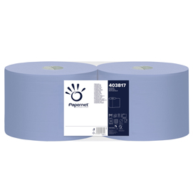 BOBINA ASCIUGATUTTO SUPERIOR - 3 VELI - MICROGOFFRATA - DIAMETRO 30 CM - 20 GR -  21,5 CM  X190 MT - BLU - PAPERNET 70866