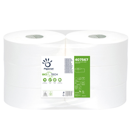 CARTA IGIENICA MAXI JUMBO BIO TECH - 2 VELI - MICROGOFFRATA - 16,5 GR - DIAMETRO 27 CM - 9,5 CM X 300 MT - PAPERNET 67491