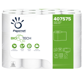 CARTA IGIENICA MINI JUMBO BIO TECH - MICROGOFFRATA - 2 VELI - 16,5 GR -  DIAMETRO 19,5 CM - 9,5 CM X 150 MT - PAPERNET 67490