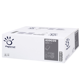 ASCIUGAMANI PIEGATI A V - 22X21 CM - 18 GR - GOFFRATA ONDA - BIANCO - PAPERNET - CONF. 266 PEZZI 86818