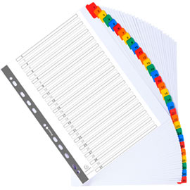 SEPARATORE NUMERICO 1-31 - CARTONCINO BIANCO 160 GR - TASTI COLORATI - A4 MAXI - EXACOMPTA 74630