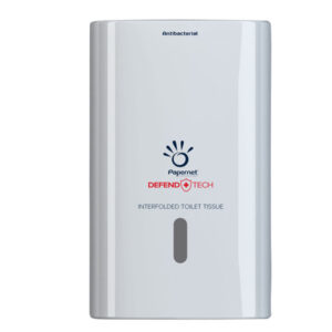 DISPENSER ANTIBATTERICO DEFEND TECH - PER CARTA IGIENICA INTERFOGLIATA - PAPERNET 91812