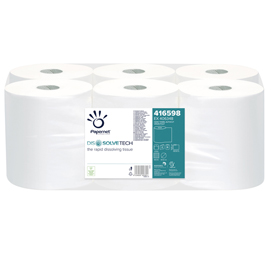 ASCIUGAMANI IN ROTOLO AUTOCUT DISSOLVE TECH - GOFFRATURA MICRO - 2 VELI - 20 GR -19,8 CM X 140 MT - DIAMETRO 18,5 CM - PAPERNET 74016