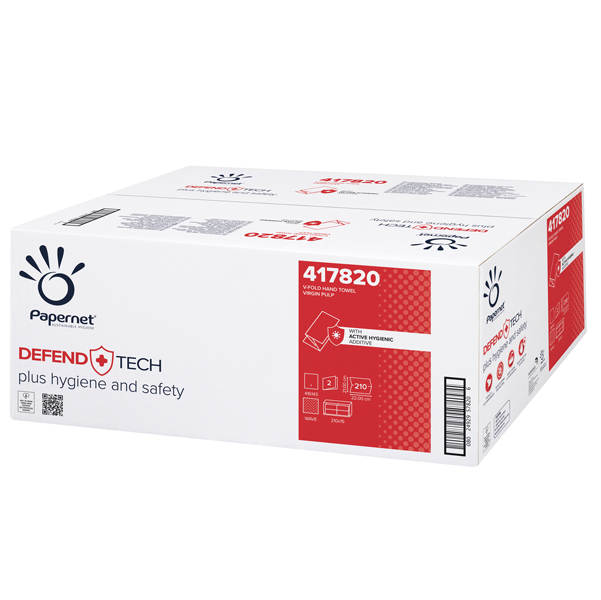ASCIUGAMANI PIEGATI A V DEFEND TECH - PAPERNET - PACCO 210 PEZZI 90574