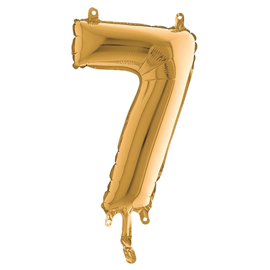 PALLONCINO - NUMERO 7 - H 36 CM - MYLAR - ORO - BIG PARTY 99147