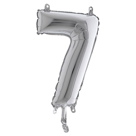 PALLONCINO - NUMERO 7 - H 36 CM - MYLAR - ARGENTO - BIG PARTY 99137