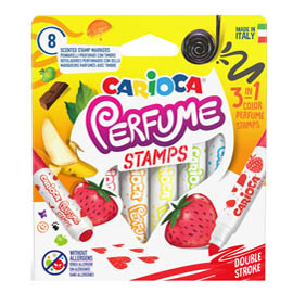PENNARELLI PERFUME STAMPS - PUNTA DOPPIA 7,0MM - COLORI ASSORTITI  - CARIOCA - ASTUCCIO 8 PEZZI 86866