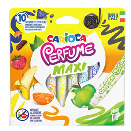 PENNARELLI PERFUME MAXI - PUNTA 7,0MM - COLORI ASSORTITI  - CARIOCA - ASTUCCIO 10 PEZZI 86865