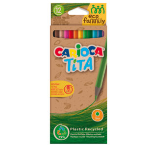 MATITA TITA ECO FAMILY -  COLORI ASSORTITI - CARIOCA - SCATOLA 12 PEZZI 90793